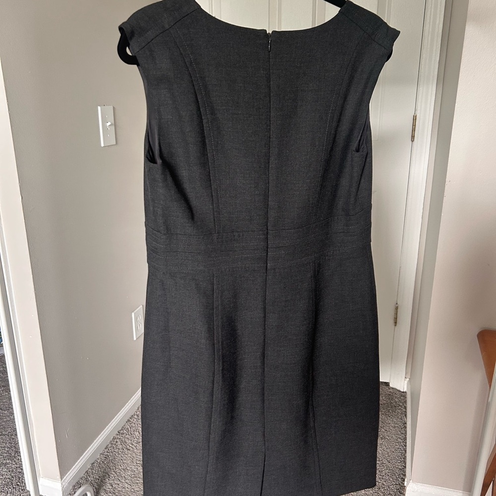 LOFT Gray Sleeveless Sheath Dress with V-Neck - Picture 3 of 7